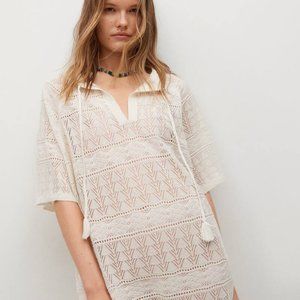 Mango Openwork Knit Caftan